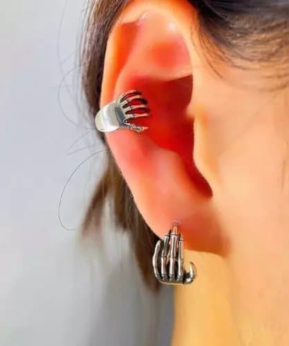 Retro Love Hug Hand 925 Sterling Silver Earrings Stud Women Girls Jewellery Gift