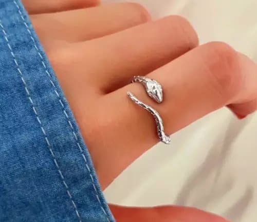 925 Sterling Silver Snake Open Adjustable Ring Womens Jewellery New Gift UK