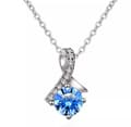 Miniatyrbilde 3 av 3: Blue Swirl Pendant 925 Sterling Silver Chain Necklace Women Girls Jewellery Gift