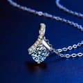 Miniatyrbilde 2 av 3: Blue Swirl Pendant 925 Sterling Silver Chain Necklace Women Girls Jewellery Gift