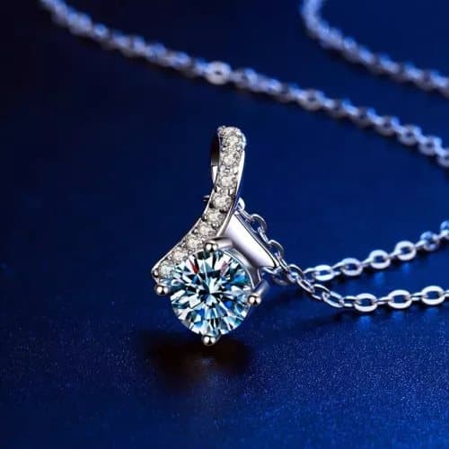 Blue Swirl Pendant 925 Sterling Silver Chain Necklace Women Girls Jewellery Gift