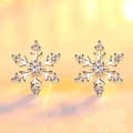 Pikkukuva 1 / 5: Christmas Crystal Snowflake Stud Earrings 925 Sterling Silver Womens  Jewellery