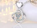 Miniatyrbild 1 av 3: Clover Heart Crystal Pendant 925 Sterling Silver Chain Necklace Womens Jewellery