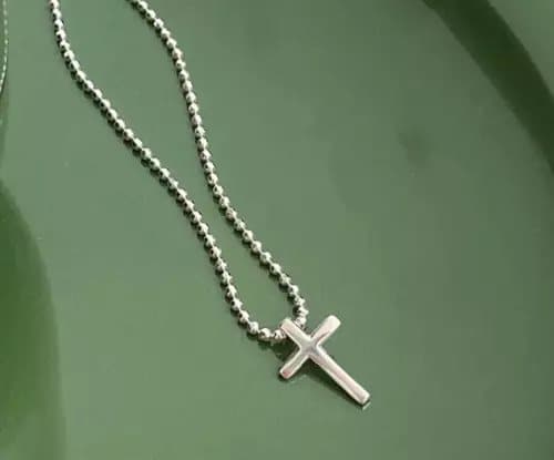 Cross Pendant 925 Sterling Silver Bead Necklace Crystal Jewellery Womens Gift UK