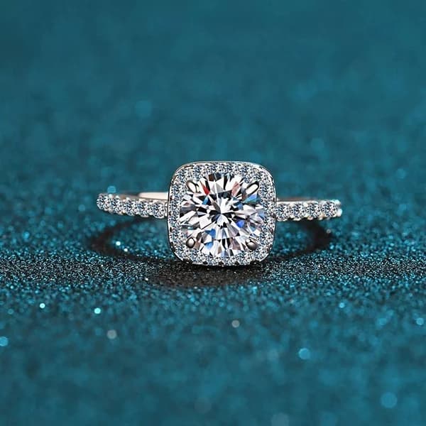 925 Sterling Silver Crystal Square Stone Adjustable Ring Women Jewellery Gift UK