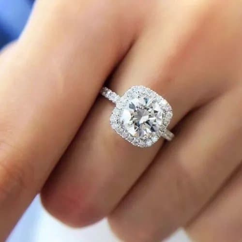 925 Sterling Silver Crystal Square Stone Adjustable Ring Women Jewellery Gift UK