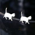 Miniatyrbilde 2 av 5: 925 Sterling Silver Cute Cat Polished Stud Earrings Womens Jewellery Gift New UK