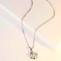 Miniatyrbilde 5 av 6: Crystal Swirls Pendant 925 Sterling Silver Chain Necklace Womens Jewellery Gifts