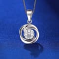 Miniatyrbilde 1 av 6: Crystal Swirls Pendant 925 Sterling Silver Chain Necklace Womens Jewellery Gifts