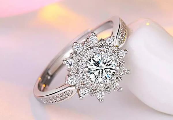 Snowflake Adjustable Ring 925 Sterling Silver Womens Girl Jewellery Love Gift UK