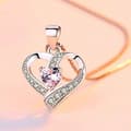 Pikkukuva 6 / 7: Crystal Heart Swirl 925 Sterling Silver Pendant Chain Necklace Womens Jewellery
