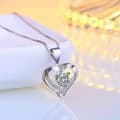 Pikkukuva 7 / 7: Crystal Heart Swirl 925 Sterling Silver Pendant Chain Necklace Womens Jewellery