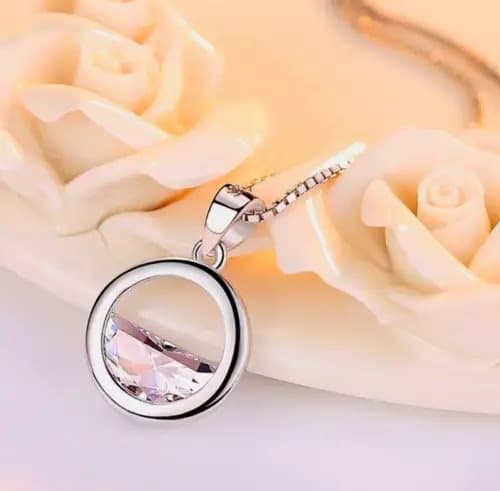 Lake Circle Pendant 925 Sterling Silver Chain Necklace Jewellery Gifts UK