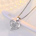 Miniatyrbilde 4 av 5: Heart Crystal Pendant 925 Sterling Silver Chain Necklace Womens Jewellery Gifts