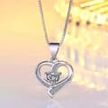 Miniatyrbilde 2 av 5: Heart Crystal Pendant 925 Sterling Silver Chain Necklace Womens Jewellery Gifts
