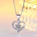 Miniatyrbilde 1 av 5: Heart Crystal Pendant 925 Sterling Silver Chain Necklace Womens Jewellery Gifts