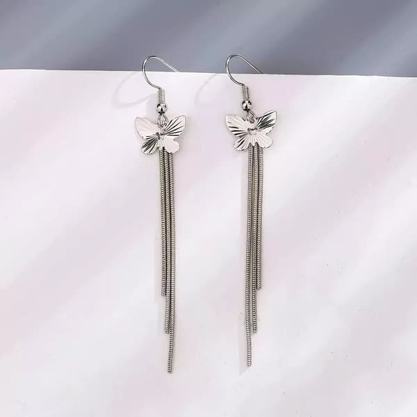 925 Sterling Silver Butterfly Drop Hook Stud Earrings Womens Jewellery Gift UK