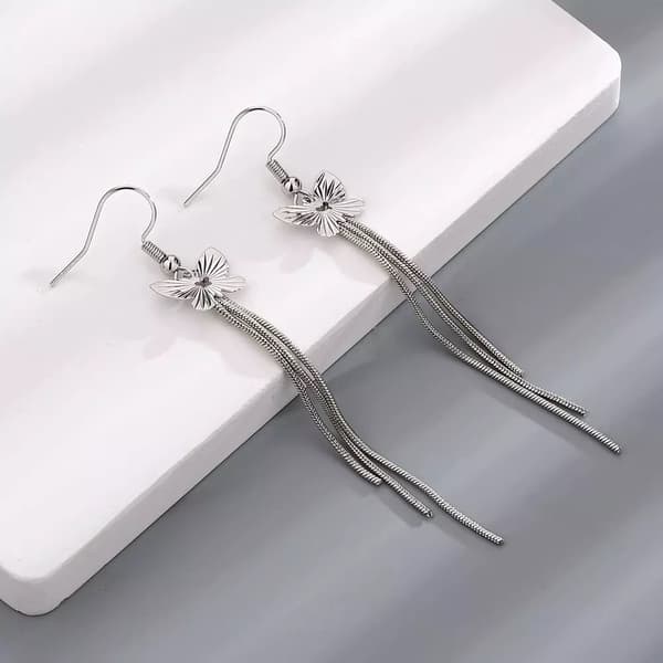 925 Sterling Silver Butterfly Drop Hook Stud Earrings Womens Jewellery Gift UK