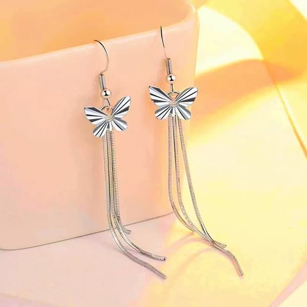 925 Sterling Silver Butterfly Drop Hook Stud Earrings Womens Jewellery Gift UK