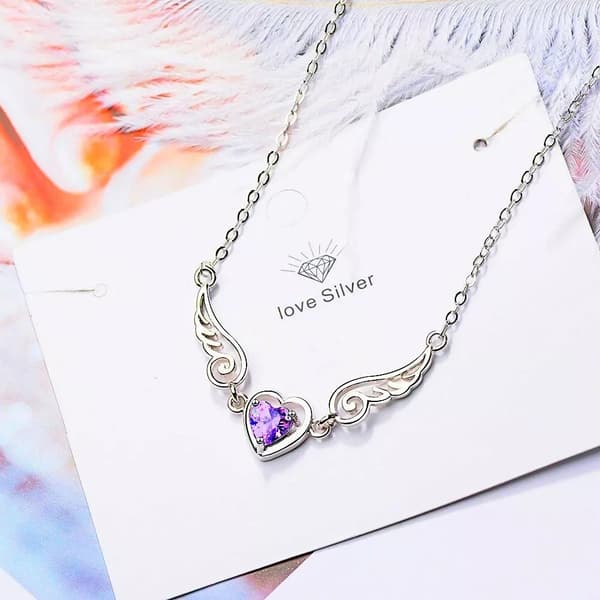 Angel Wing Pendant 925 Sterling Silver Chain Necklace Women Girl Jewellery Gift