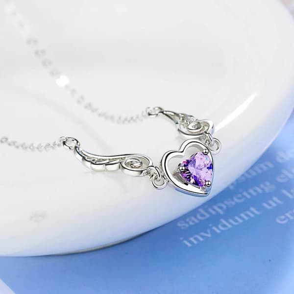 Angel Wing Pendant 925 Sterling Silver Chain Necklace Women Girl Jewellery Gift