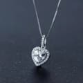 Miniatyrbilde 2 av 4: Heart Crystal Pendant 925 Sterling Silver Chain Necklace Women Jewellery Gift UK