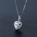 Miniatyrbilde 1 av 4: Heart Crystal Pendant 925 Sterling Silver Chain Necklace Women Jewellery Gift UK