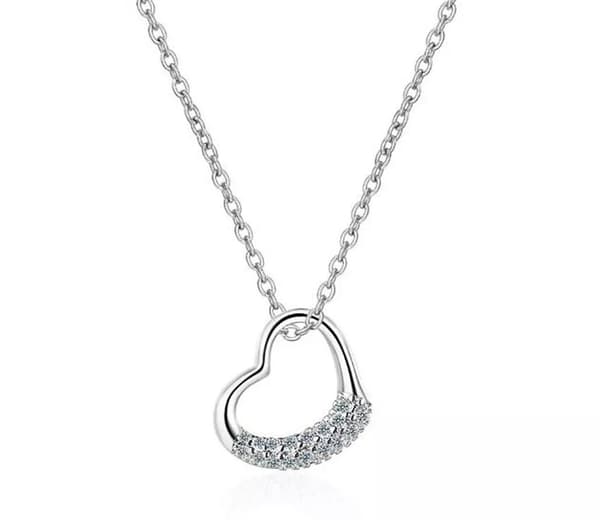 Crystal Heart Pendant 925 Sterling Silver Chain Necklace Womens Jewellery New UK