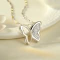 Miniatyrbilde 1 av 4: Crystal Butterfly Pendant 925 Sterling Silver Necklace Womens Girls Jewellery UK
