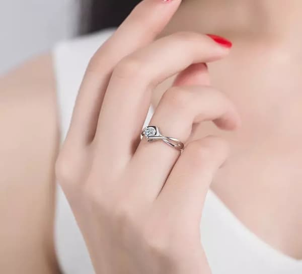 925 Sterling Silver Heart Twisted Stone Adjustable Ring Womens Jewellery Gift UK