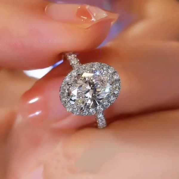 925 Sterling Silver Crystal Oval Stone Adjustable Ring Womens Jewellery Gifts UK