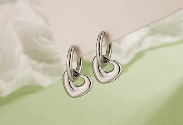 925 Sterling Silver  Huggie Heart Hoop Earrings Women Girls Jewellery Gifts UK