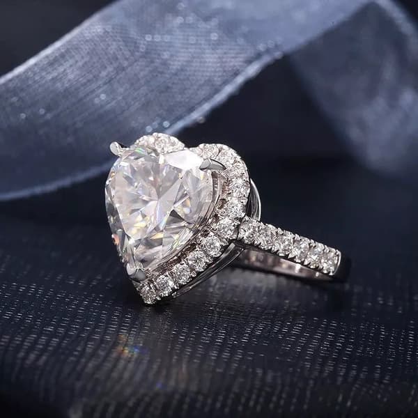 925 Sterling Silver Heart Stone Adjustable Ring Womens Girls Jewellery Gifts UK