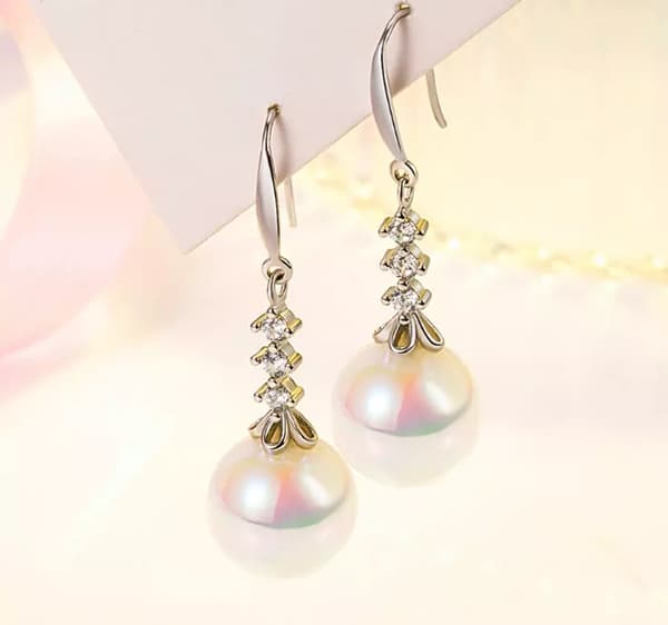 925 Sterling Silver Pearl Drop Dangle Hook Earrings Womens Jewellery Gift New UK