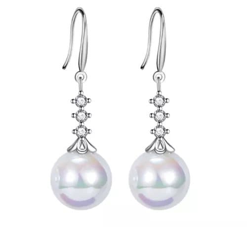 925 Sterling Silver Pearl Drop Dangle Hook Earrings Womens Jewellery Gift New UK