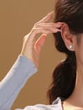 Miniatyrbild 4 av 5: 925 Sterling Silver Stone Triangle Stud Earrings Women Girls Jewellery Gift UK
