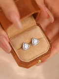 Miniatyrbild 1 av 5: 925 Sterling Silver Stone Triangle Stud Earrings Women Girls Jewellery Gift UK