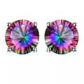 Pikkukuva 4 / 7: 925 Sterling Silver Round Rainbow Ear Stud Earrings Womens Jewellery Love Gifts
