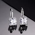 Miniatyrbild 5 av 5: Square Stone Drop Hook Earrings 925 Sterling Silver Womens Girls Jewellery Gift