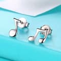 Miniatyrbilde 3 av 5: Music Notation Earrings 925 Sterling Silver Stud Women Girls Jewellery gift UK
