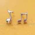 Miniatyrbilde 2 av 5: Music Notation Earrings 925 Sterling Silver Stud Women Girls Jewellery gift UK