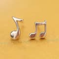 Miniatyrbilde 1 av 5: Music Notation Earrings 925 Sterling Silver Stud Women Girls Jewellery gift UK