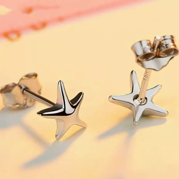 925 Sterling Silver Starfish Stud Earrings Womens Girls Jewellery Love Gift UK