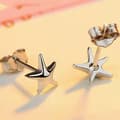 Miniatyrbilde 3 av 4: 925 Sterling Silver Starfish Stud Earrings Womens Girls Jewellery Love Gift UK