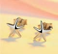 Miniatyrbilde 2 av 4: 925 Sterling Silver Starfish Stud Earrings Womens Girls Jewellery Love Gift UK