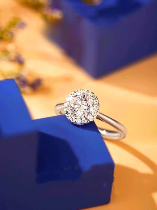925 Sterling Silver Round Crystal Shine Adjustable Ring Womens Jewellery Gift UK