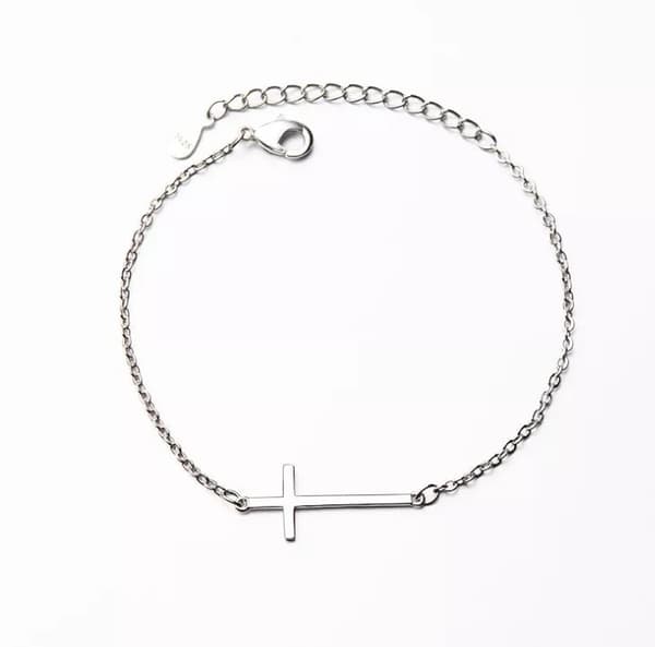 Cross Linked Charm 925 Sterling Silver Plt Bracelet Womens Girls Jewellery Gift