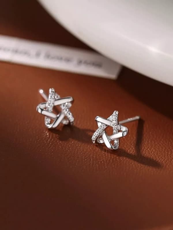 925 Sterling Silver Hexagram Star Stud Earrings Womens Girls Jewellery New Gifts