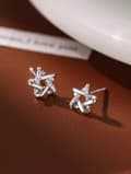 Miniatyrbillede 3 af 5: 925 Sterling Silver Hexagram Star Stud Earrings Womens Girls Jewellery New Gifts