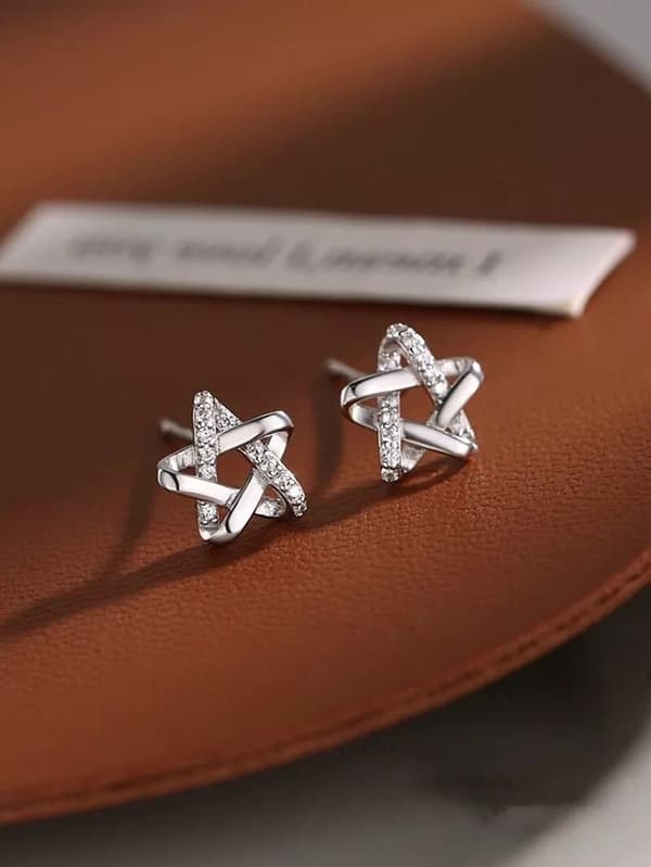 925 Sterling Silver Hexagram Star Stud Earrings Womens Girls Jewellery New Gifts